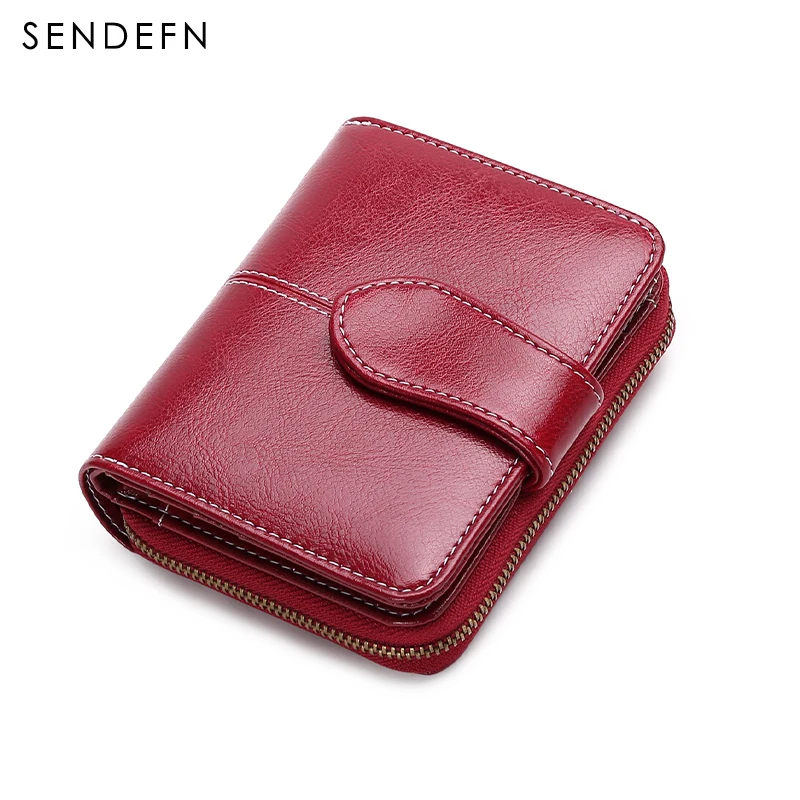 Кошелек Sendefn Женский короткий из спилка на молнии | Багаж и сумки