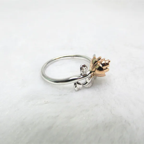 Однотонное 14K белое и розовое золото креозное кольцо ювелирные изделия