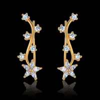 clip on earrings for women jewelry wholesale ear cuff gold color star earrings rhinestone vintage womens jewelry aretes