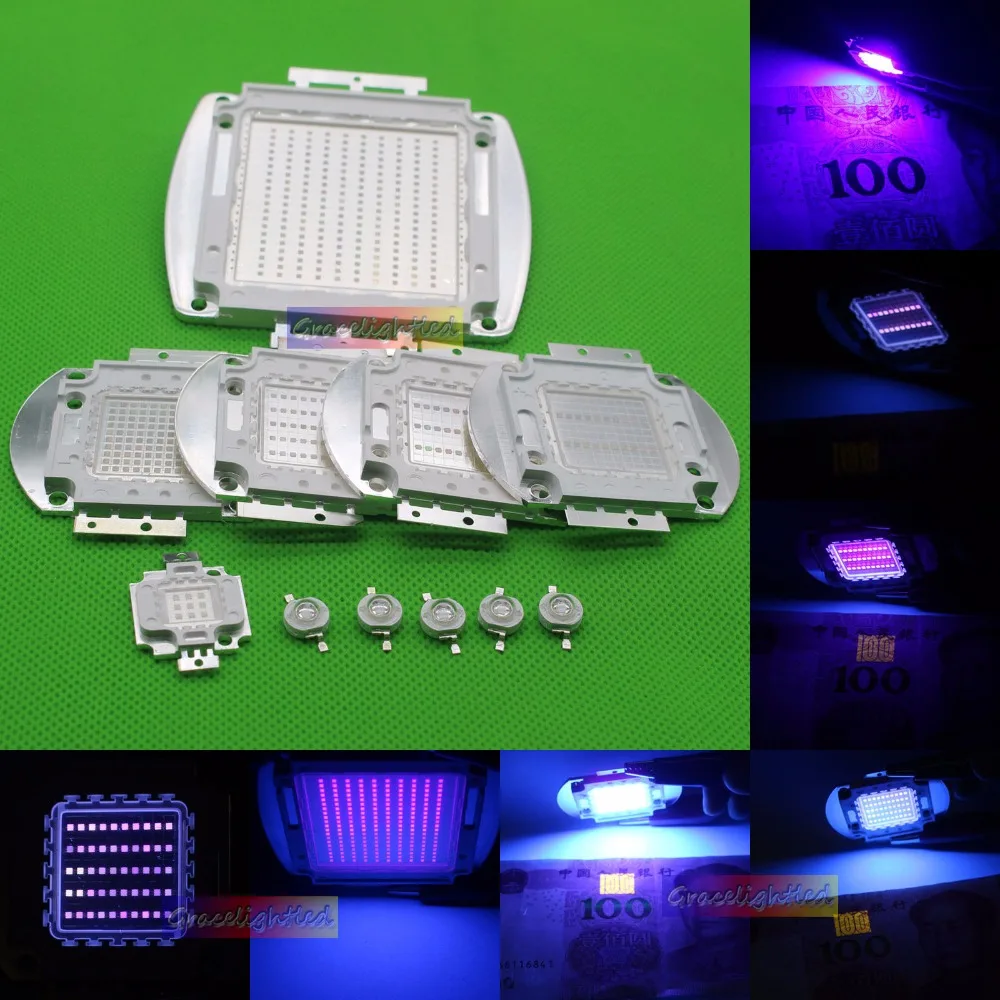 Ультрафиолетовый Мощный УФ-светодиод для аквариума 3 Вт 5 10 20 30 50 100 395нм | Лампы и