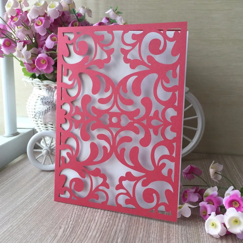 

30Pcs/lot Wedding Party Invitation Card Carved Chinese Red Delicate Envelope Invitations for Wedding/Business/Party/Birthday