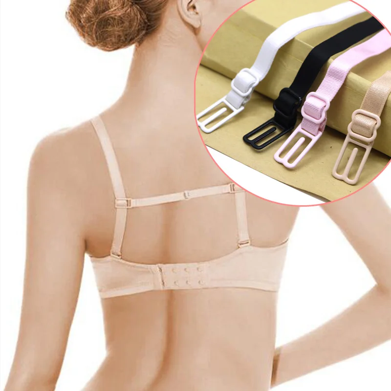 

Women Transparent Silicone Bra Shoulder Straps Set Clasp Hook Adjustable Invisible Flower Slip-Resistant Belt Buckle Accessories