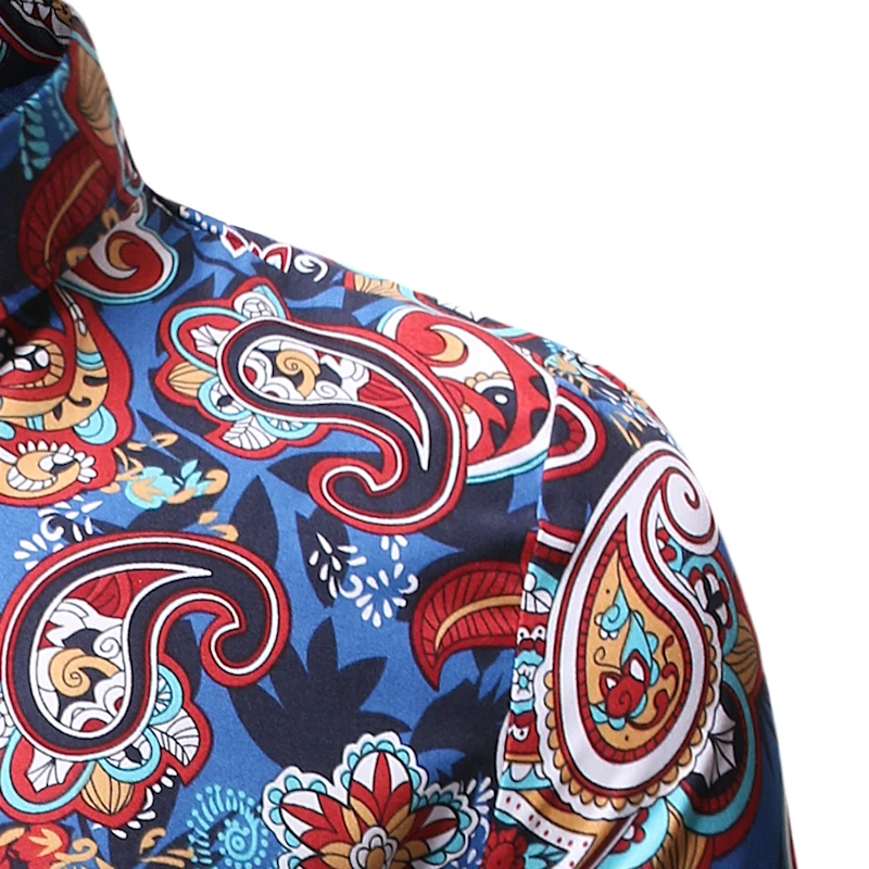 

2019 Fashion Regular Fit Mens Cotton Short Sleeve Hawaiian Shirt Summer Casual Floral Shirts Men Plus Size S-3XL Vacation Tops