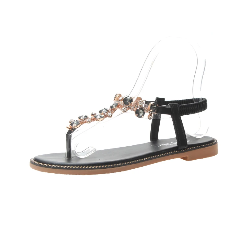 

Rhinestone Sandals Women Sandals Fashion Summer Shoes Women Rome Gladiator Casual flats Sandals Beach Shoes Female Zapatos #730