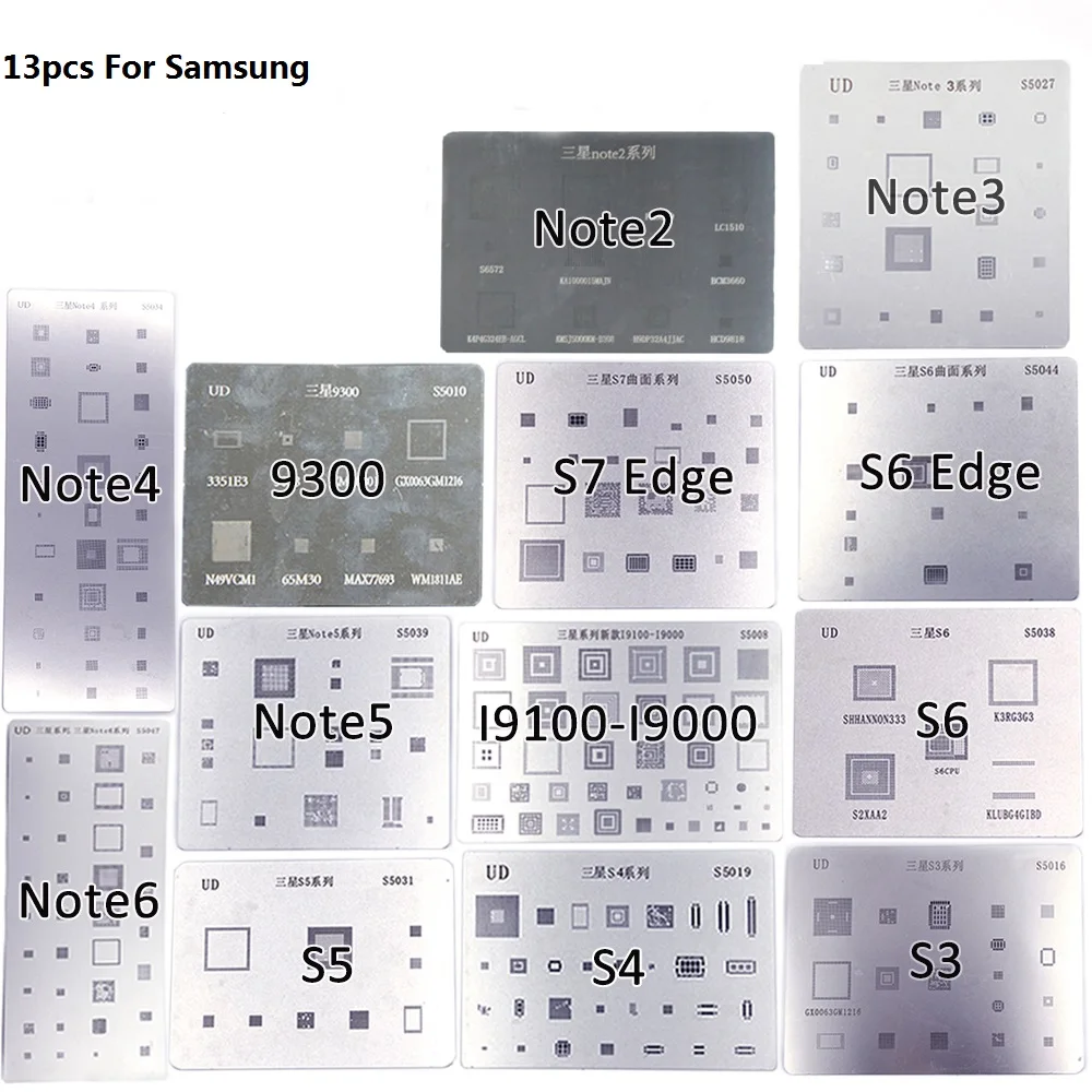 NOVFIX 13 шт./компл. наборы трафаретов для пайки BGA припой шаблон Набор для samsung S3 S4 Note 5 6 IC чип Ремонт Инструменты