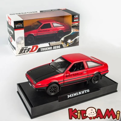KIDAMI 1:28 Сплав оттягивающийся под давлением AE86 модель автомобиля MINIAUTO день детей Подарки Форсаж Miniatura звуковой светильник - Цвет: Red-black hood