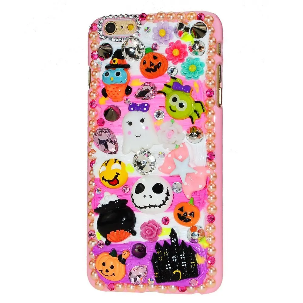 S7 Case 3D Кристалл Bling Искра Блеск Алмазный Рождество Хэллоуин череп Тыквы Крышка