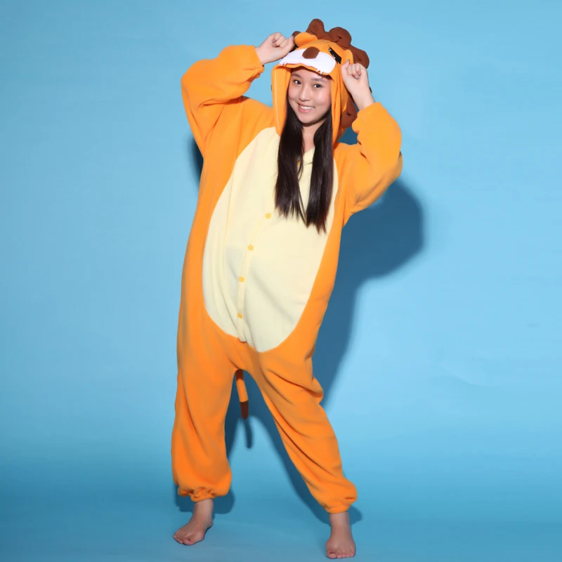 2017 для женщин и мужчин Унисекс пижама с принтом Лев пара Пижама красивые костюмы