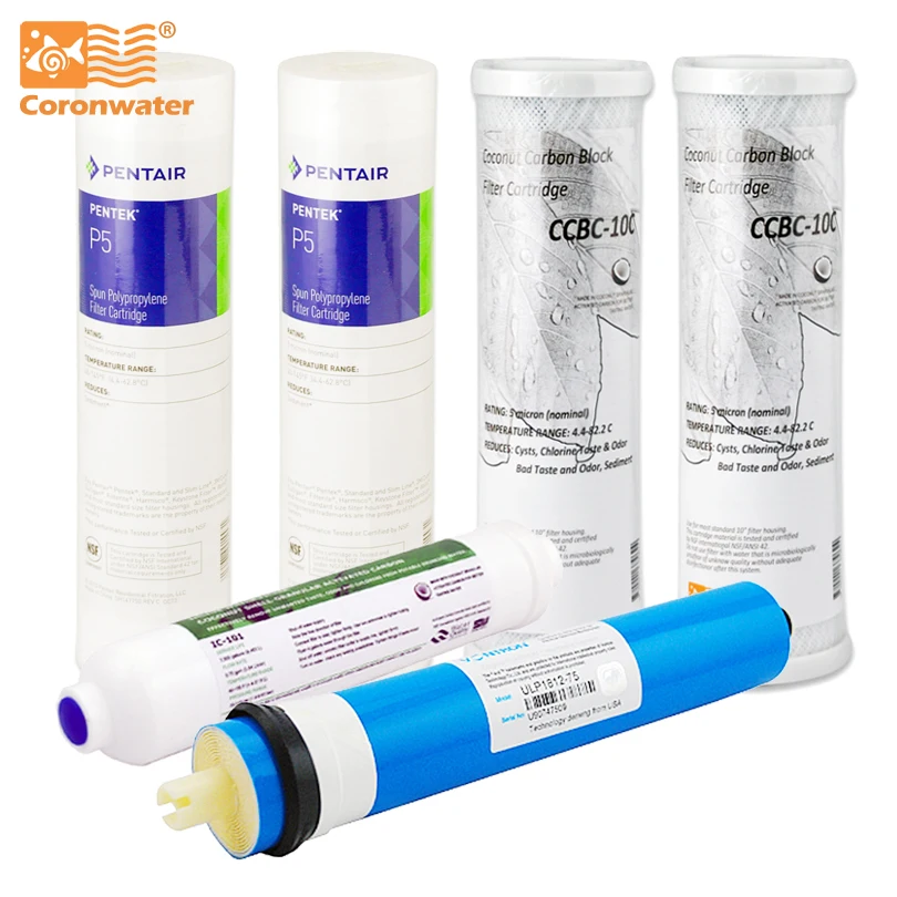 Coronwater Замена RO Сменный фильтр для воды картридж для 75 gpd обратного осмоса Системы RO-1000-75