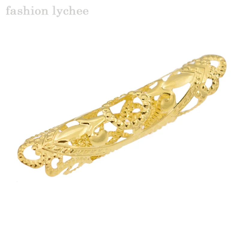 Модные Винтажные тибетские полые резные металлические бусины lychee манжеты и