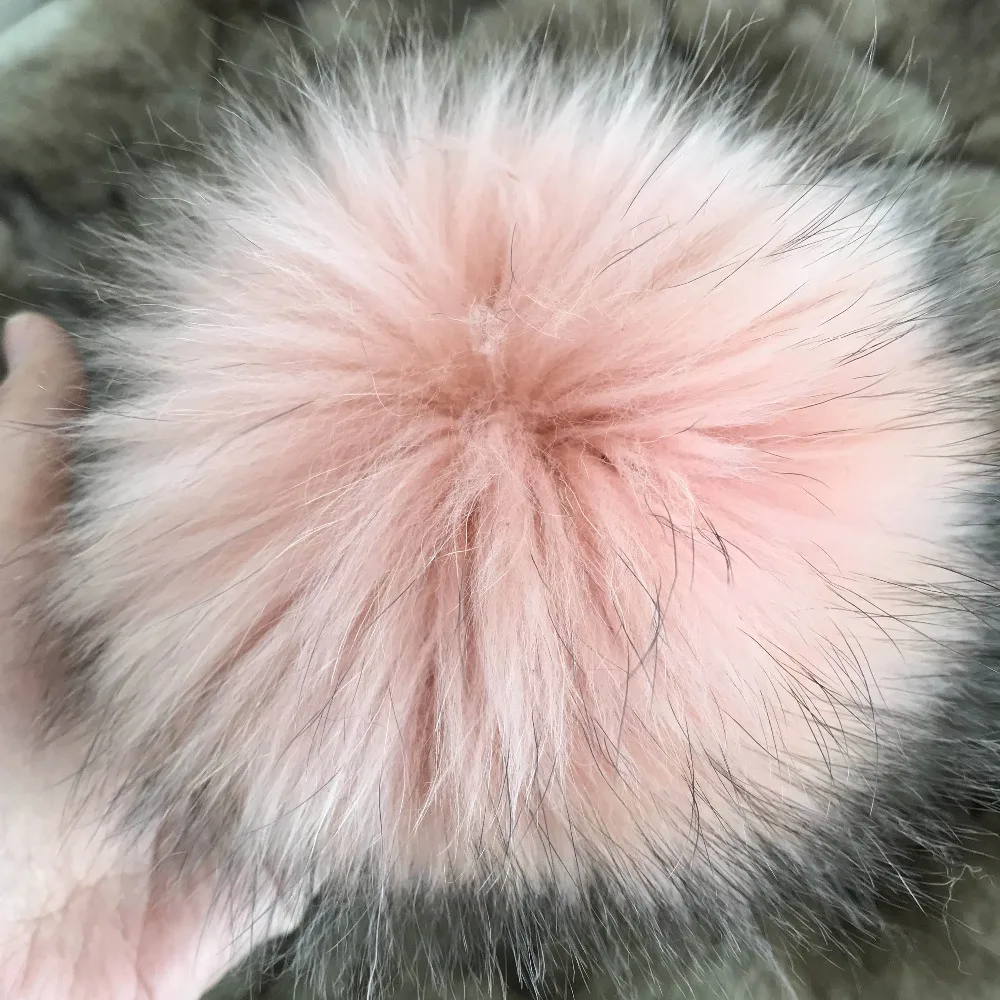 Magicfur 1 шт. 100% 15 см 6 &quotмяч из натурального меха енота меховым помпоном W кнопки для