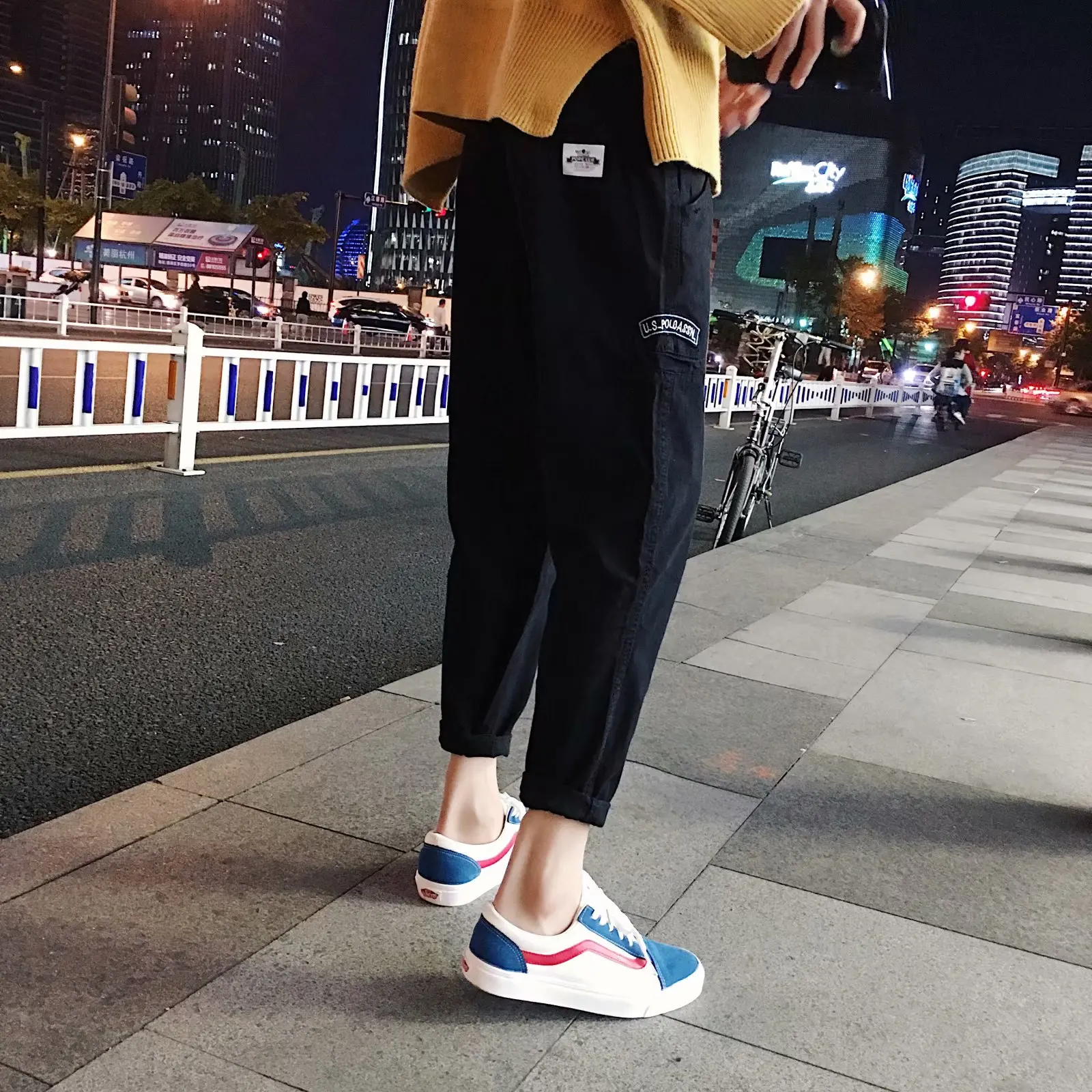 

Mens Cargo Pants Patchwork Joggers Pants Man Hiphop Trousers Fashion Casual Streetwear
