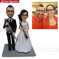 wedding cake topper engineer custom couple bobblehead mini me couple statue custom bobble head figurines golfer turui figurines