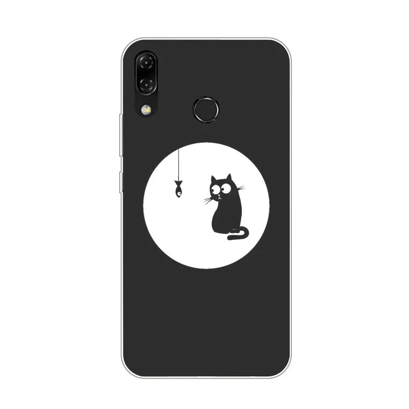 As picture showing Мягкий ТПУ чехол для Asus Zenfone 5z ZS620KL, матовый чехол с рисунком для Asus Zenfone 5 ZE620KL, чехол s, милый чехол с котом - Цвет: As picture showing