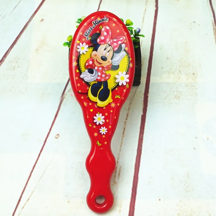 Disney beauty& модные игрушки гребешок для девочки Массажная щетка с подушечкой, наполненной воздухом, замороженная София принцесса Эльза и Анна мультяшная расческа ПВХ - Цвет: Red
