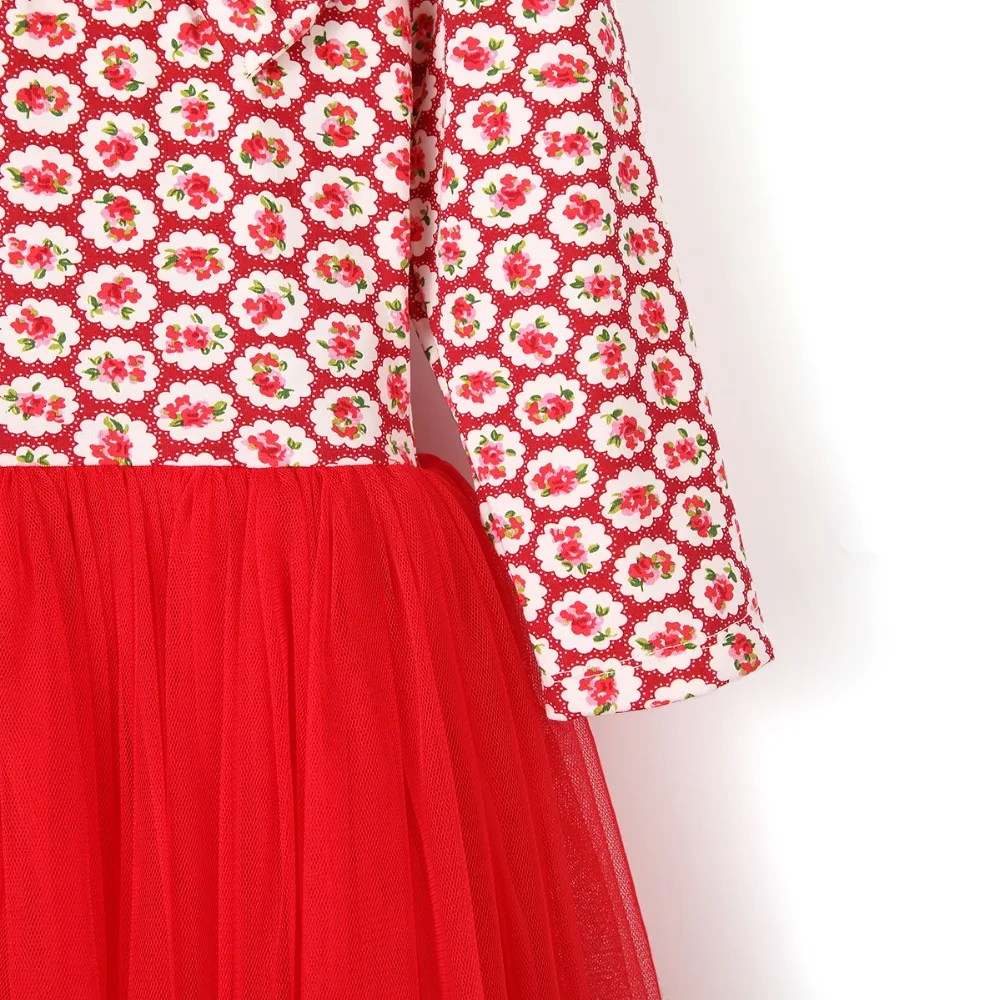 Рождественское платье для девочек зимнее бальное 2018 осень с длинным рукавом