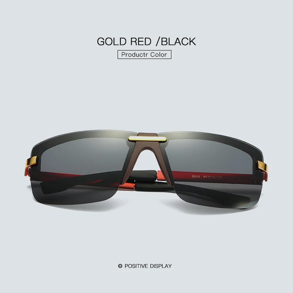 Мужские и женские поляризационные солнцезащитные очки Al mg большие без оправы