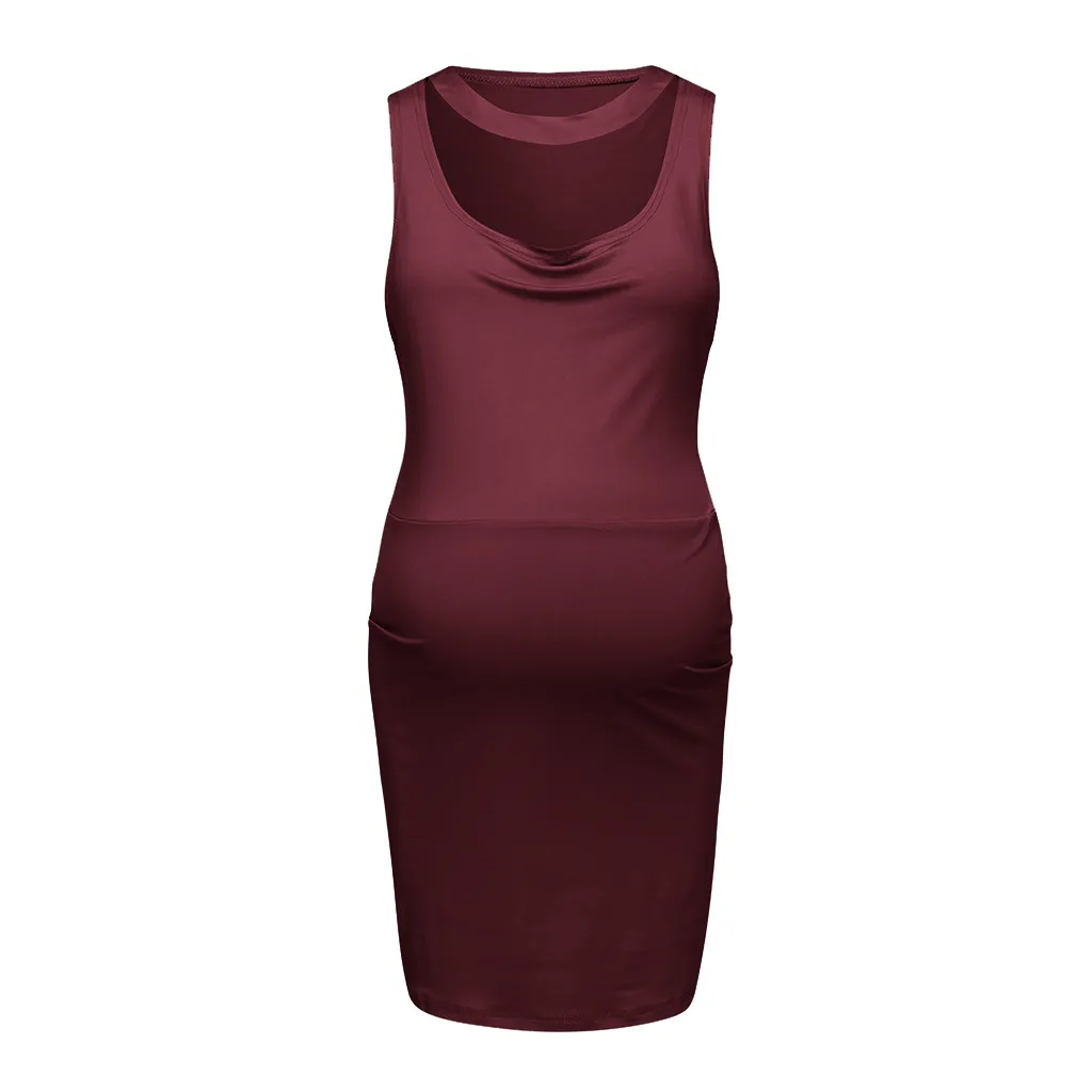 Лето 2019 для беременных женское платье свободного кроя без рукавов с круглым