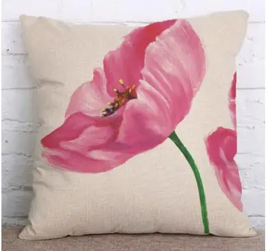 Наволочка для подушки с розовым цветущим тюльпаном элегантная наволочка