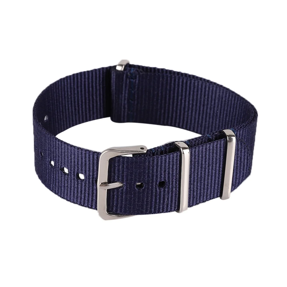 Navy Blue 18, 20, 22 мм, ремешок для часов, армейский спортивный тканевый нейлоновый ремешок для часов, аксессуары, ремешок с пряжкой для 007, ремешок для часов James Bond, черный - Цвет ремешка: Navy Blue