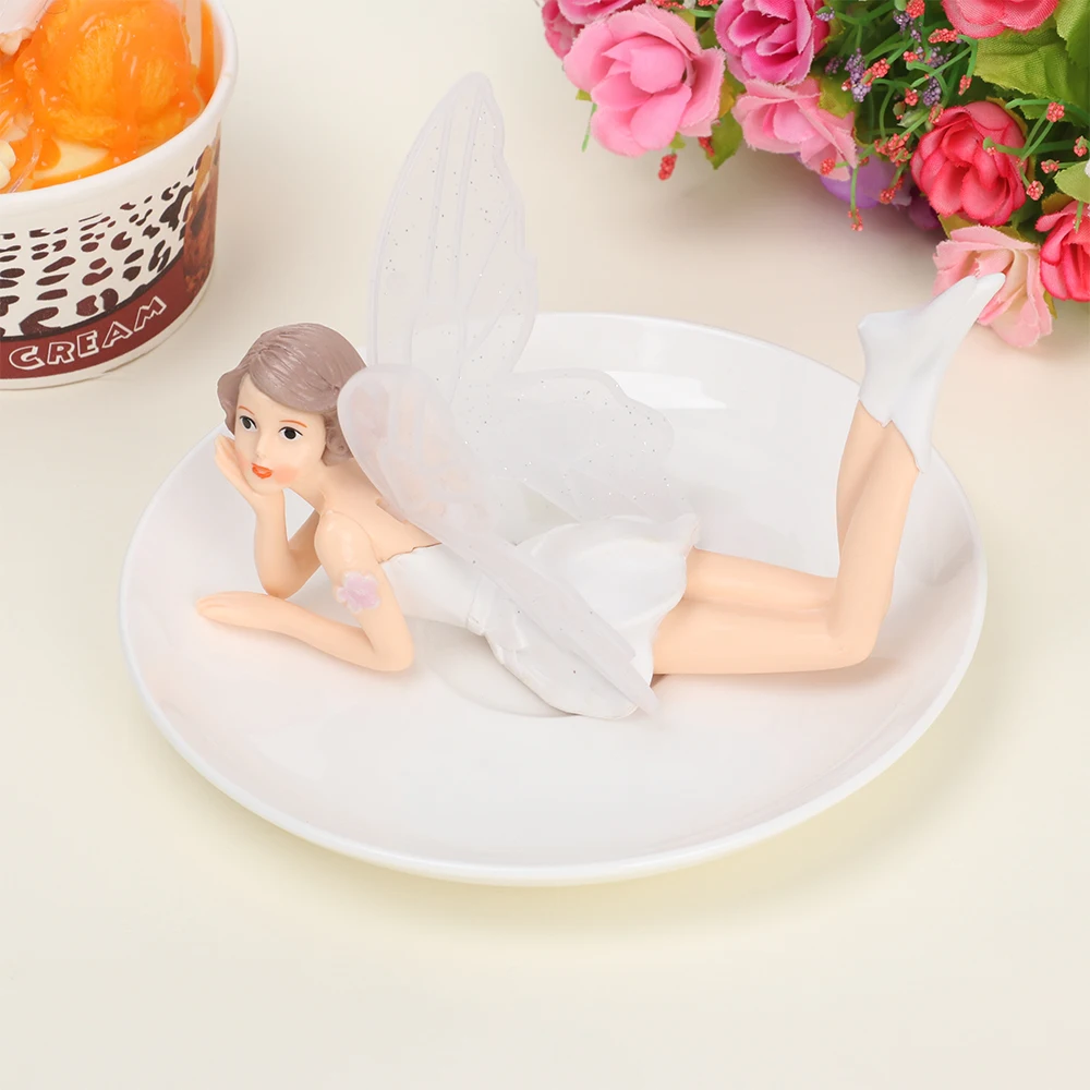 1 шт. Летающий цветочный Сказочный DIY Миниатюрный белый Ангел мультфильм игрушки Фигурки-украшения Рождественские подарки домашний Автомобиль торт украшения сада