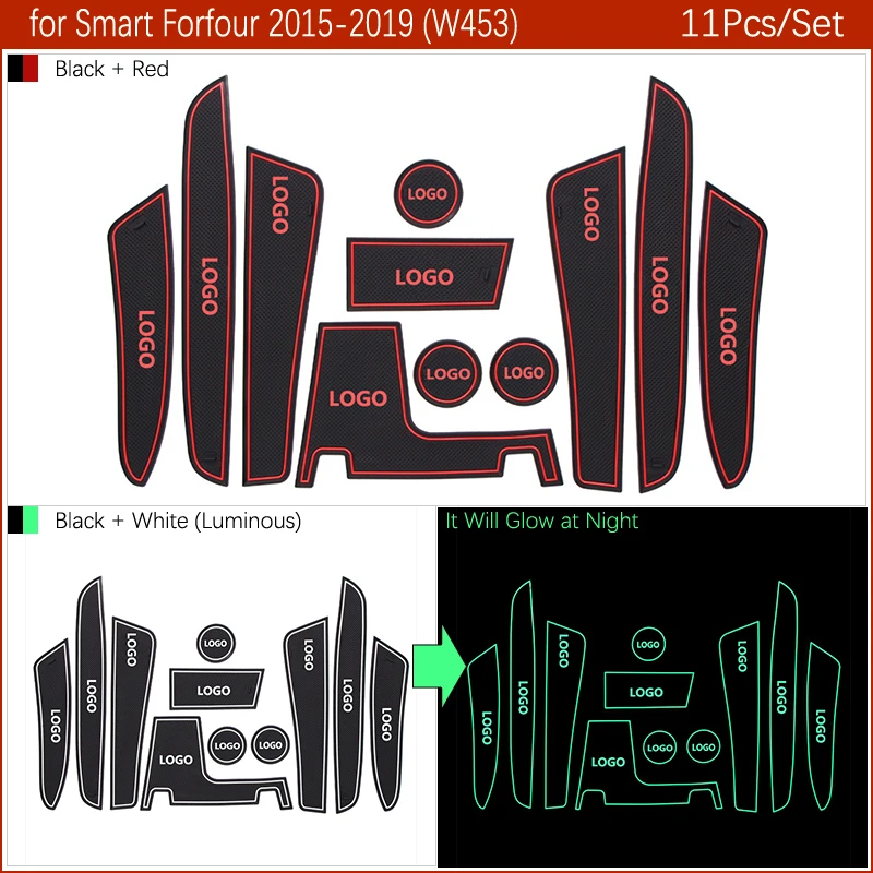 Противоскользящий резиновый коврик для ворот и чашки Smart Forfour W453 2015 2016 2017 2018 2019