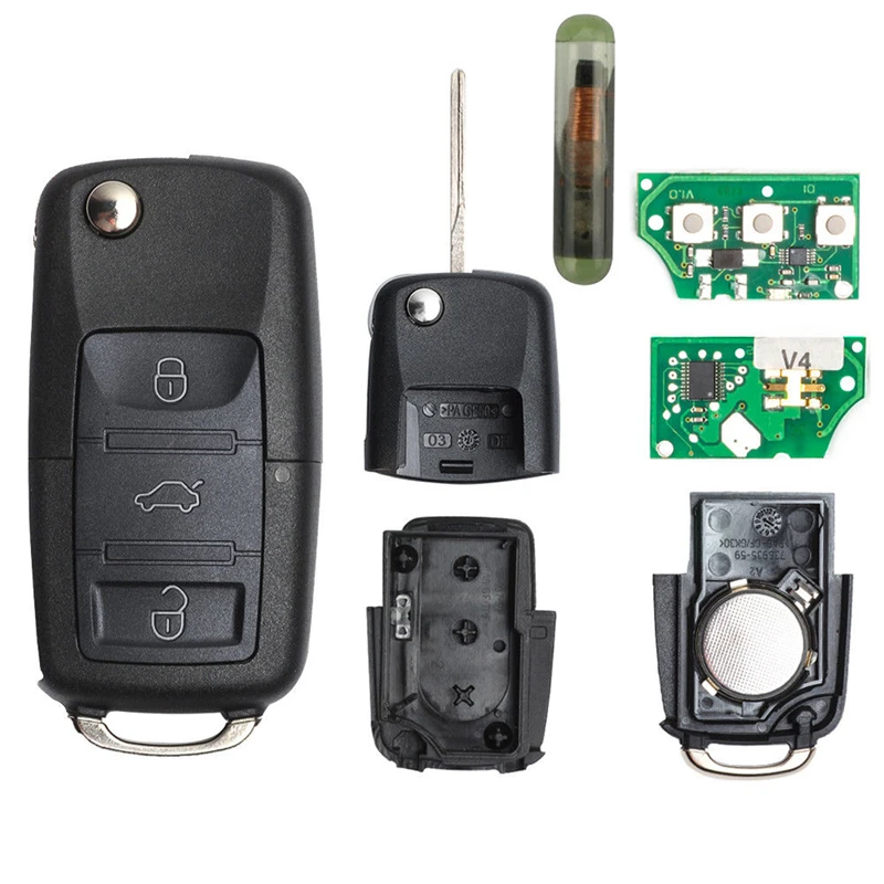 1K0 959 753 G 1K0959753G Folding Flip Key Keyless Entry Remote Transmitter For VW VOLKSWAGEN SEAT 3 Button 434MHZ with ID48 Chip |