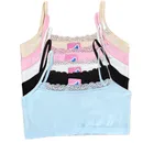 Бюстгальтер для девочек; Детское нижнее белье; Однотонный кружевной бюстгальтер из чистого хлопка для маленьких детей; Детское нижнее белье