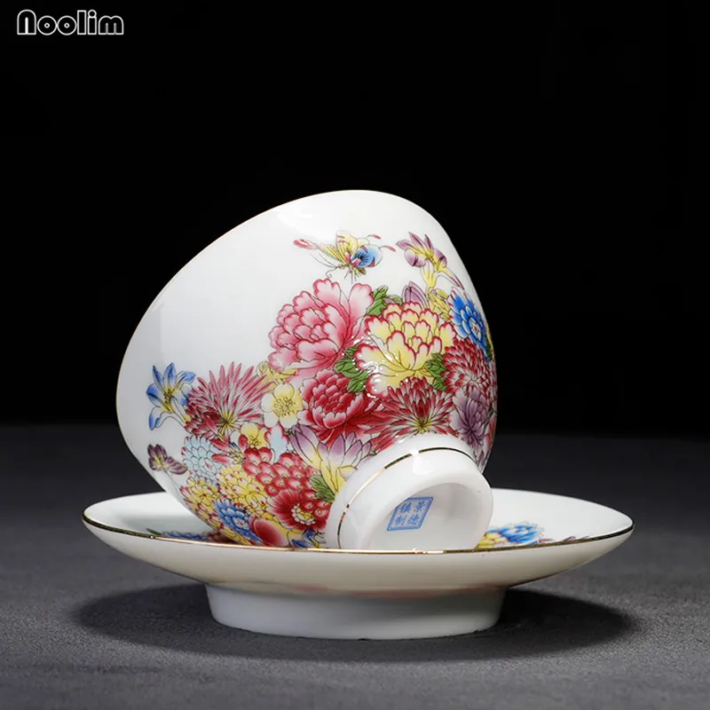 Небольшая чайная чашка ручной работы NOOLIM в китайском стиле Jingdezhen эмалированная