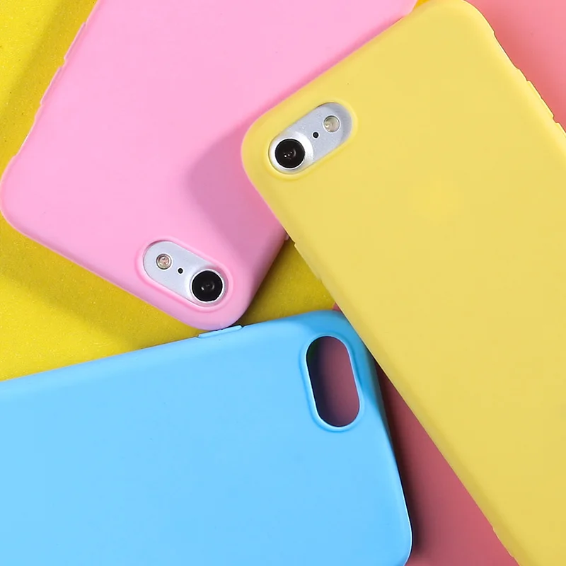 Для iPhone 6 Plus чехол Сверхтонкий Мягкий для X XR XS макс 7 8 6s плюс 5 5S SE Карамельный цвет