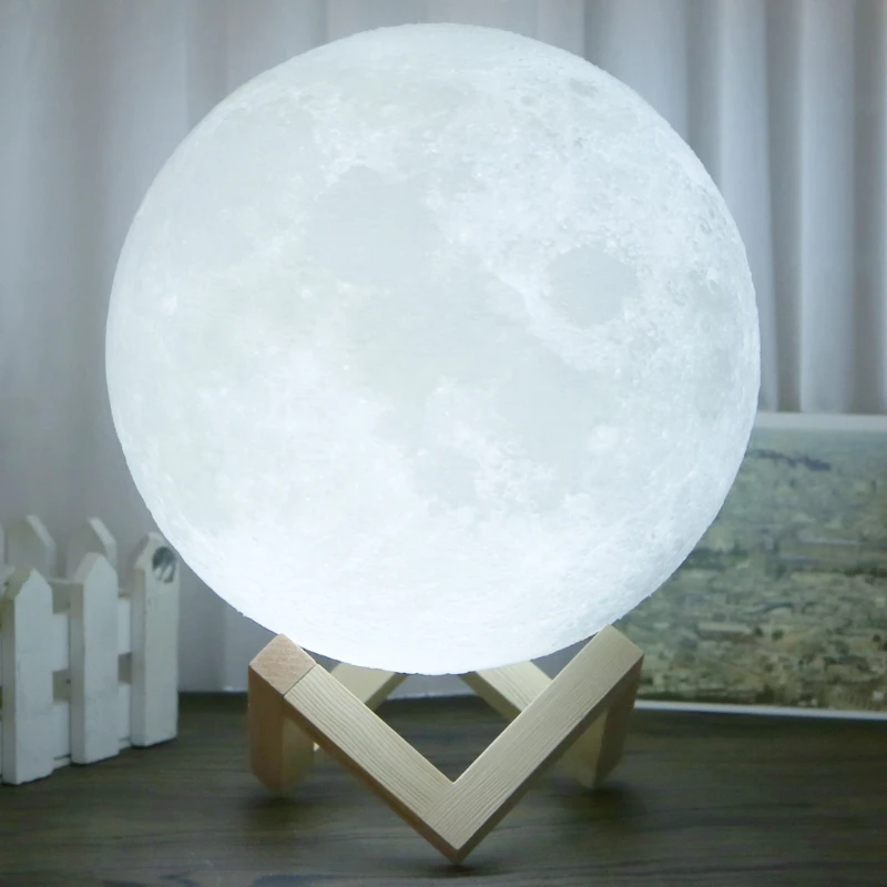 Перезаряжаемый 3D магический светодиодный светильник Luna ночник настольная лампа