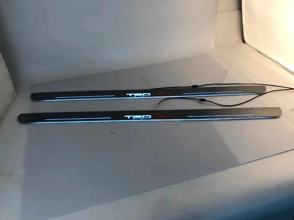 RQXR led движущиеся двери scuff для toyota tundra trd sport coupe динамический порог пластина плоский накладной поток/фиксированный свет, 2 шт