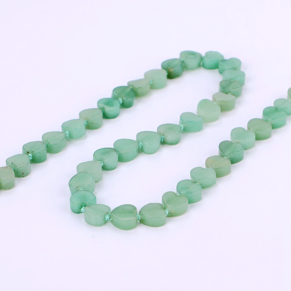 Yumten Aventurine Jade Necklace Power Chakra Healing Stones Heart Love Crystal Womens Jewelry Zelda Skyrim Kpop Wholesale 5 PCS | Украшения