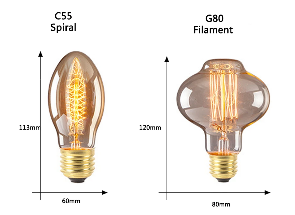 Ретро Edison led светильник лампы E27 220 В 40 Вт ST64 ручной стержень, для кафе гостиная магазин Винтаж промышленная лампа накаливания ампулы светильник лампочка Настенный декор
