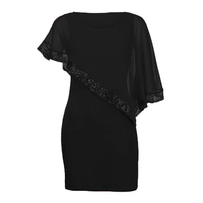 Fashion Irregular Sequins Dress Plus Size Women Sexy Slim Ladies Solid Color Casual Bodycon Party Dresses 2019 Summer Lady | Женская