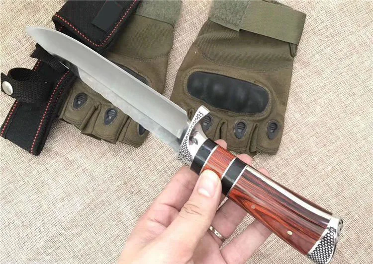 Mengoing Открытый тактический мощный 5Cr13Mov стальной нож с фиксированным лезвием