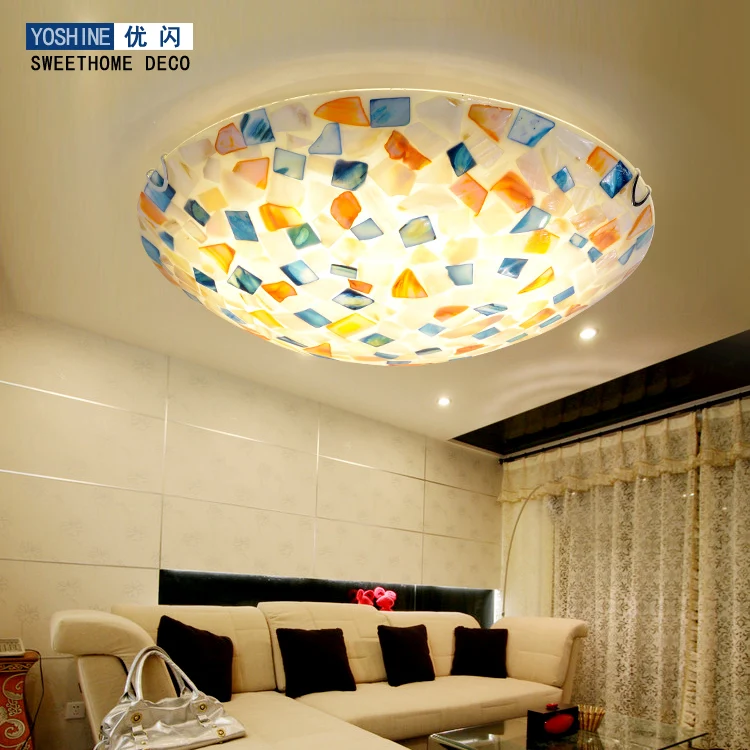 

Mediterranean Sea lamp shell lighting European style living room garden style LED bedroom lamp warm restaurant lamps
