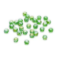 50 piece lawngreen ab color bread cut faceted crystal glass spacer beads jewelry findings 4 8mm