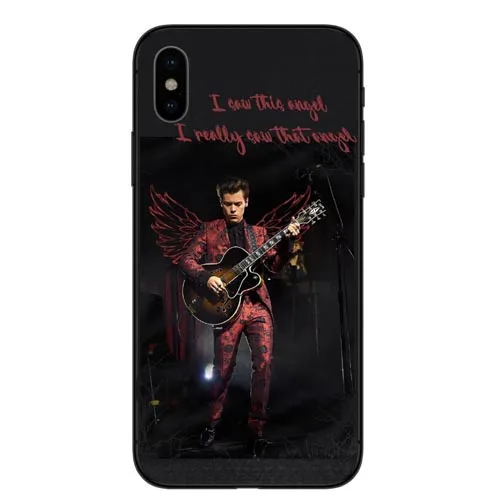 TPU Harry Styles татуировки One Direction 1D черный мягкий Силиконовый ТПУ чехол для телефона чехол для iPhone X 10 5 5S SE 7 6 6s 7 8 Plus XR XS Max - Цвет: TPU