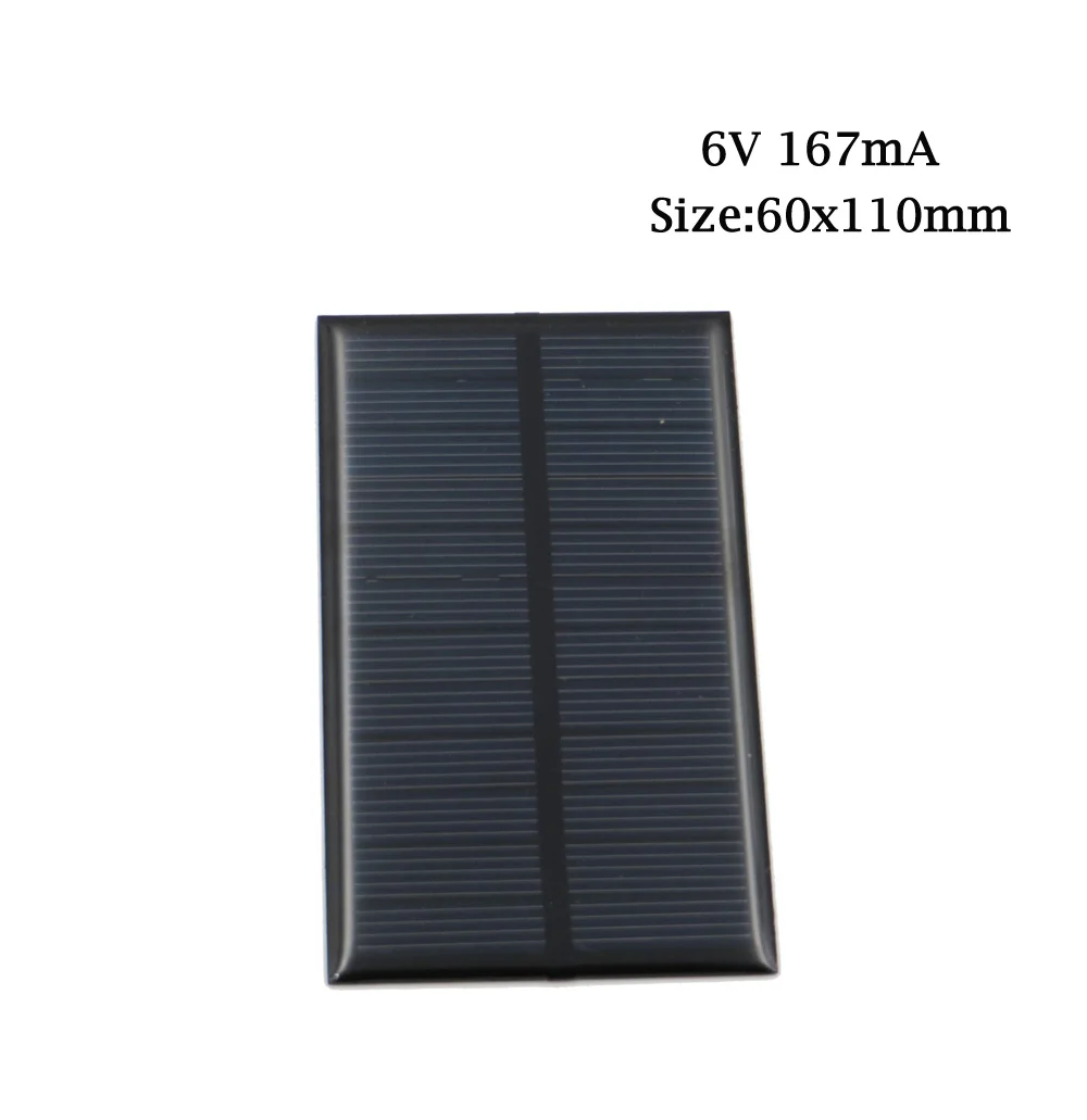6V 167mA DC Панели солнечные солнечных батарей 6V 100mA 167mA 183mA 333mA 500mA 583mA 750mA элемент для солнечной батареи для мобильного телефона портативное зарядное устройство - Цвет: 6V 167mA
