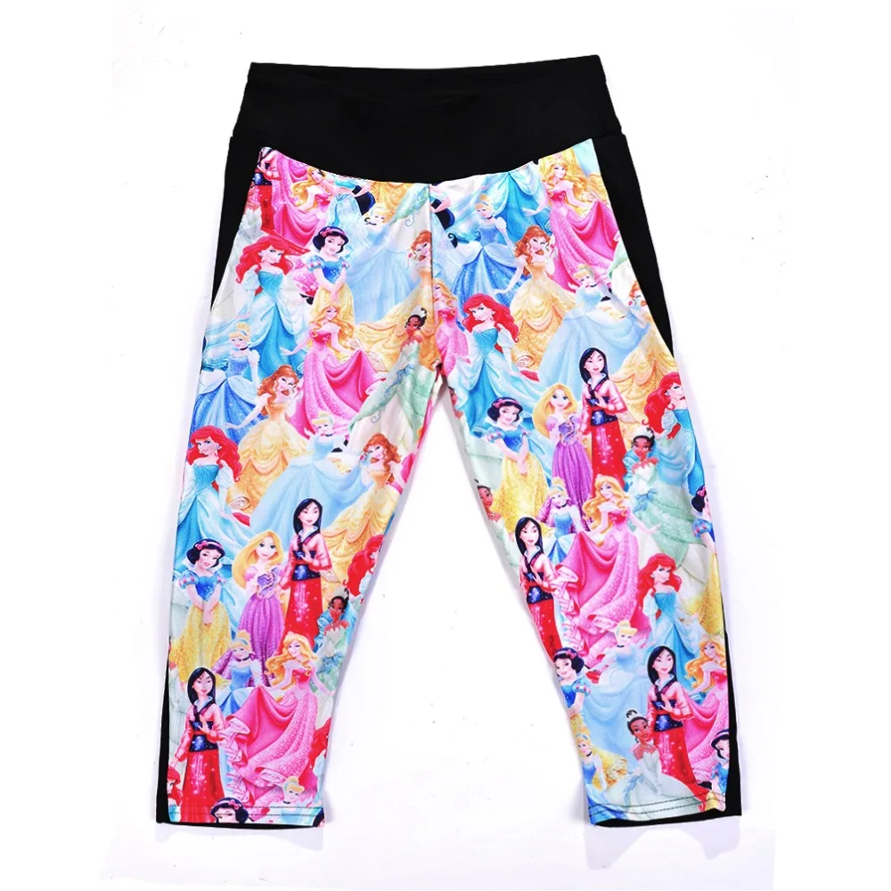 Женские штаны с 7 точками женские леггинсы красивая принцесса анимация