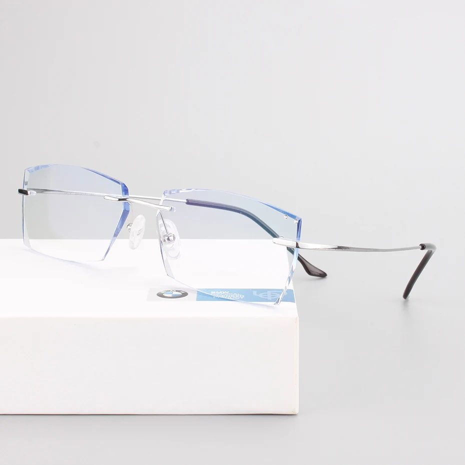 Очки мужские без оправы из чистого титана для близорукости|rimless eyewear frames|eyewear