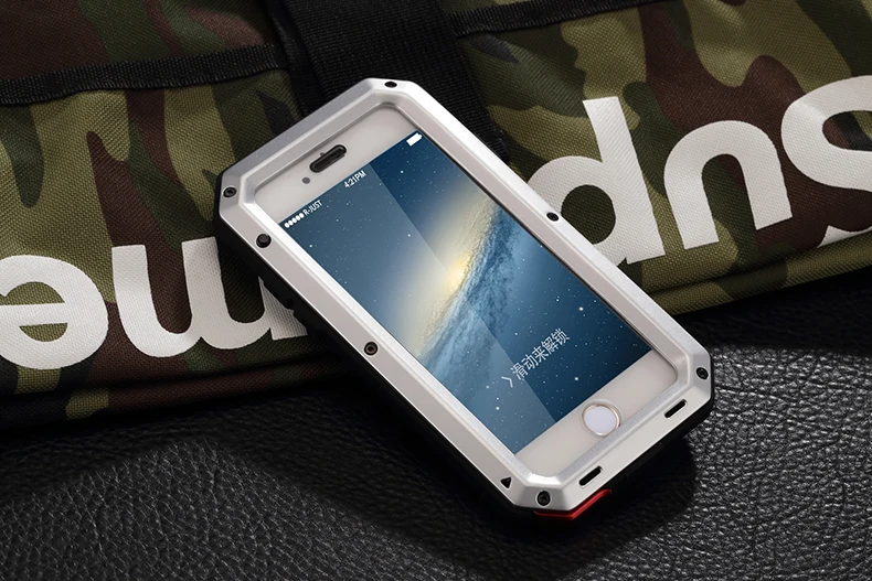 Outdoor Heavy Duty Doom Armor Shockproof Metal Case For iPhone XS MAX XR X 7 8 6 6S Plus 5 SE 5S 4 4S Dustproof Protection Cover