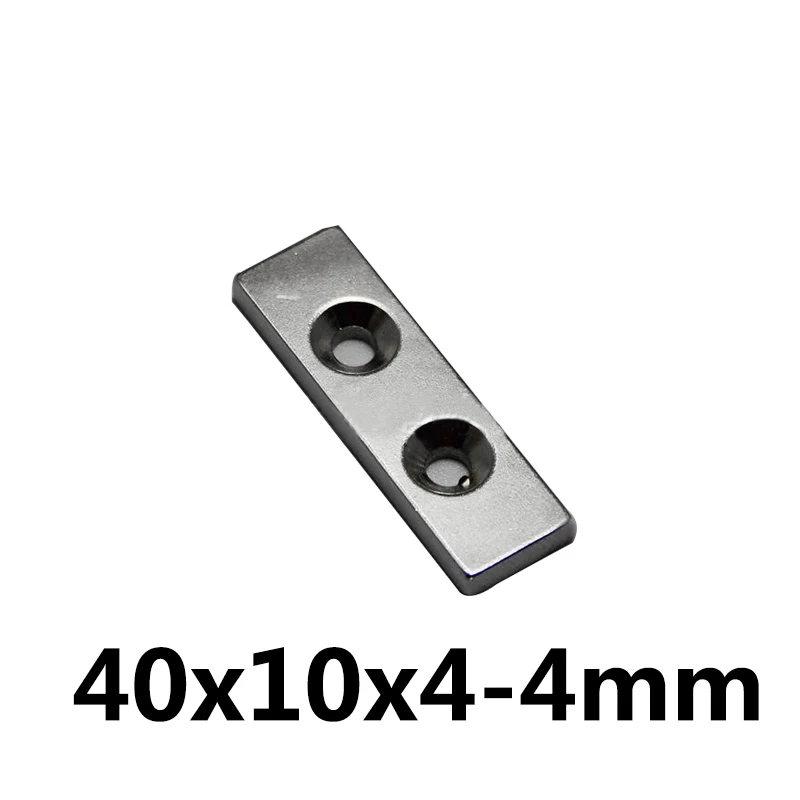 2 шт./лот F 40x10x4 мм отверстие 4 N35 Сильный квадратный неодимовый редкоземельный