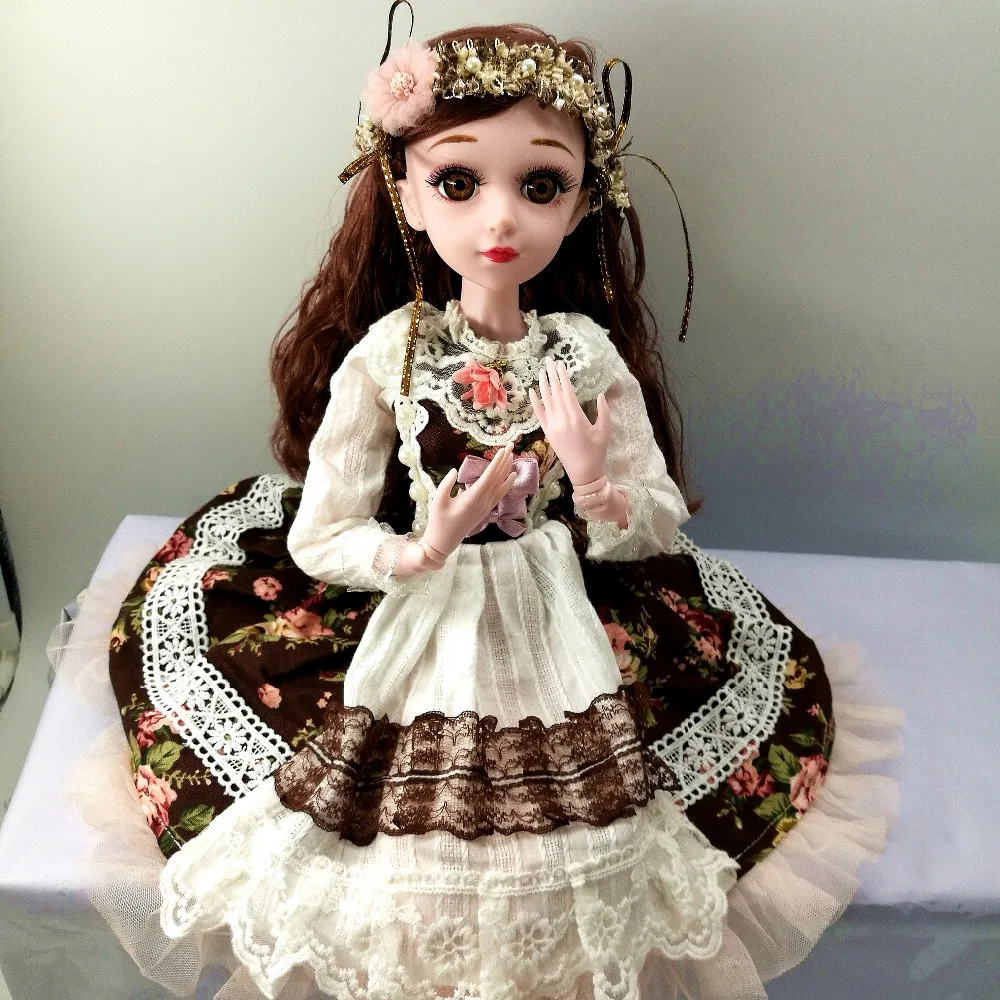 BJD кукла 1/3 коричневые глаза с BJD одежда обувь 60 см Кукла девочка подарок игрушки ручной работы силиконовая кукла реборн модная игрушка для детей