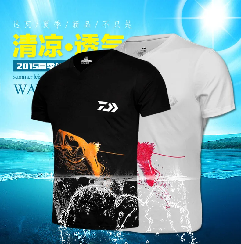 Рыбацкая футболка Dawa Daiwa размера плюс одежда для рыбалки быстросохнущая дышащая Солнцезащитная одежда с коротким рукавом