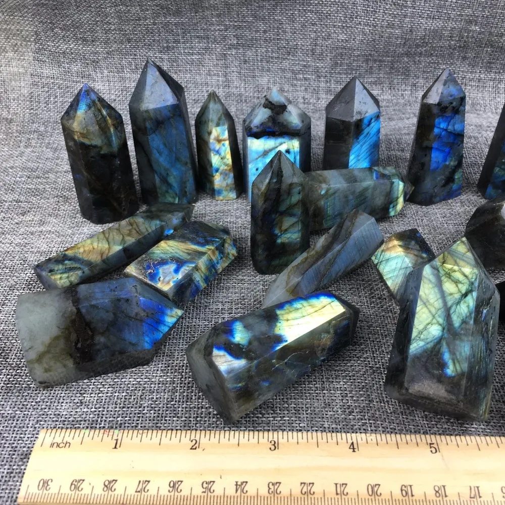 1kg Natural labradorite obelisk quartz crystal wand point healing 15-20pcs | Дом и сад