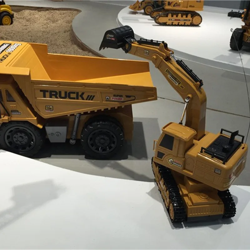 Игрушки с дистанционным управлением 6-канальный Rc экскаватор зарядки 2,4G 1/12 RC автомобиль 6-канальный RC сплава экскаватор RTR 6-канальный бульдозер для детей