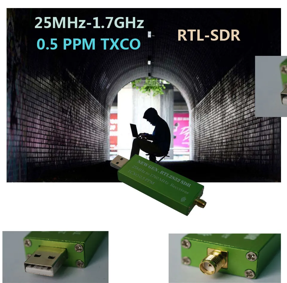 Высокая стабильность 25 МГц до 1760 МГц RTL-SDR приемник 0.5PPM TXCO Поддержка AM/NFM/FM/DSB/USB/L RTL2382U DVB-T RTL SDR приемник