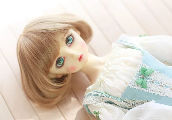 Парики для куклы чайного цвета 1/3 BJD маленькие грушевидные кудрявые короткие
